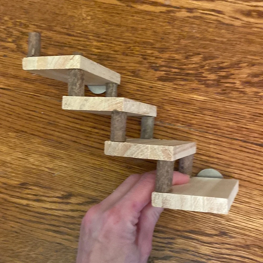 NWOT Set of Hamster Rat Small Animal Wood Bridge & Steps